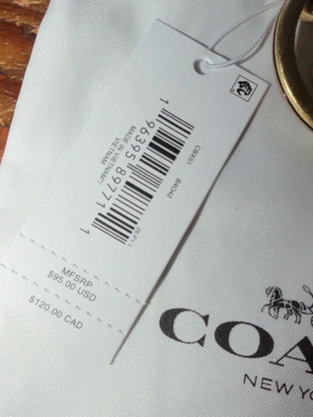 COACH Glitter Peach Keychain - Sparkling Copper/Gold TSITP - Picture 3 of 7